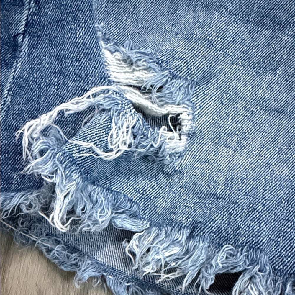 Kut from the Kloth Blue Distressed Jean Shorts - Picture 3 of 10